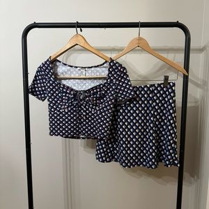 Matching Forever 21 Set Blue Crop and Midi